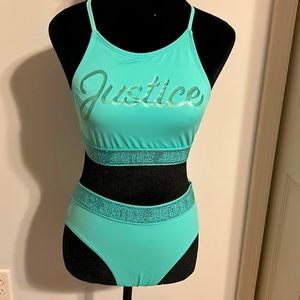 Justice bikini Girls 18 Teal